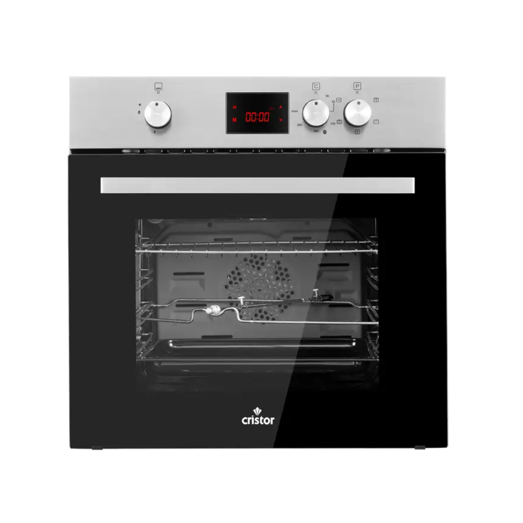 Four Encastrable Gaz-Électrique Noir Inox 62L CRISTOR