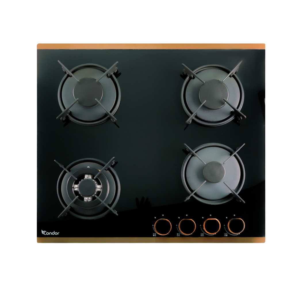 Plaque encastrable Rigati 3 4 feux Black Glass 60 cm CONDOR