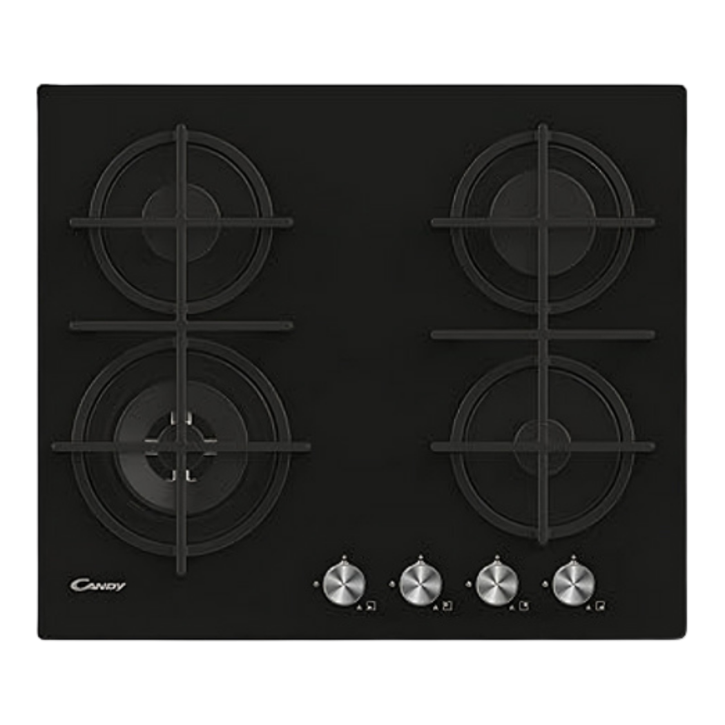 Plaque de Cuisson Candy Gaz 4 Feux – Verre Noir